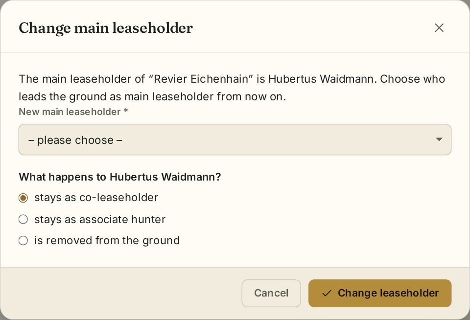 Change leaseholder