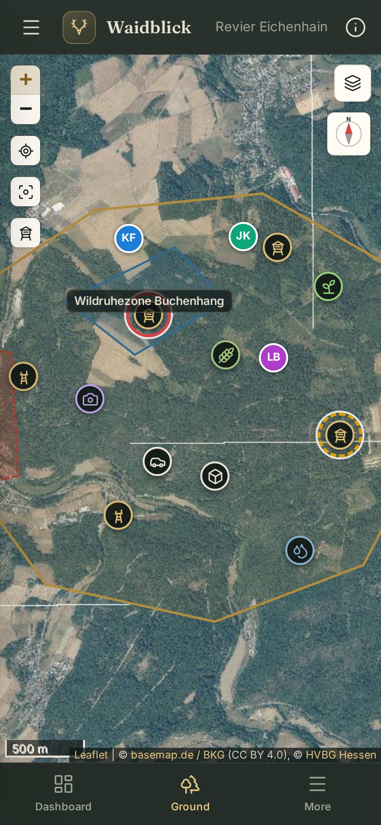 Ground map on the smartphone